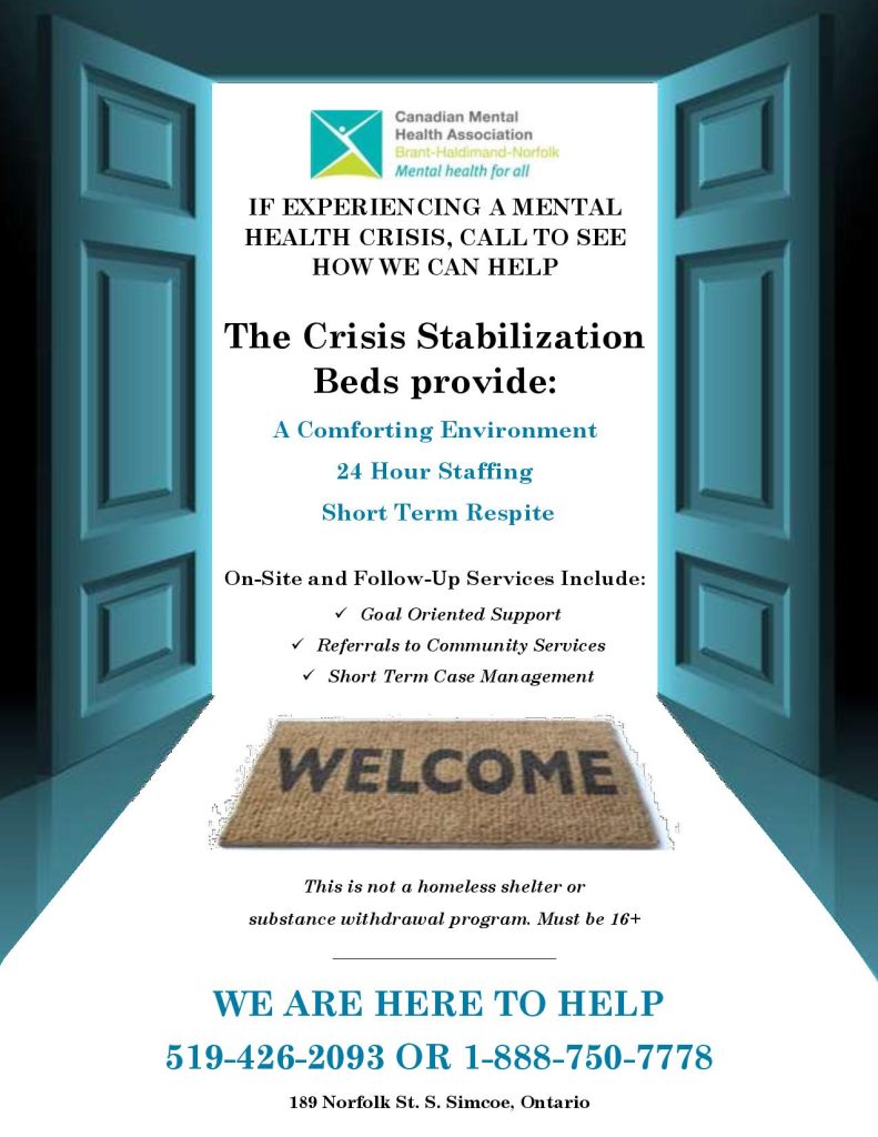 Crisis Stabilization Beds - CMHA Brant Haldimand Norfolk