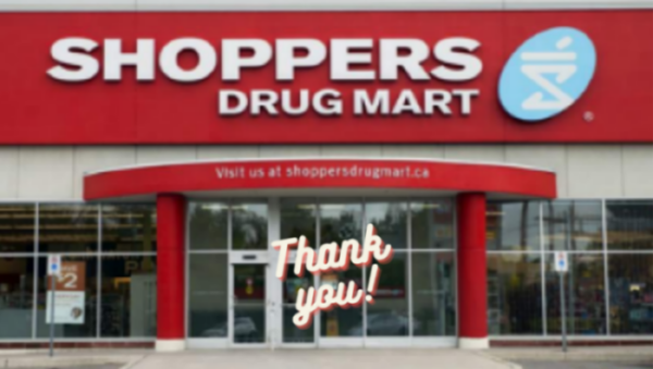 Thank you to Shoppers in Simcoe and Brantford!